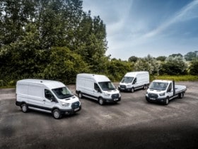 The trials fleet features a full range of E-Transit variants